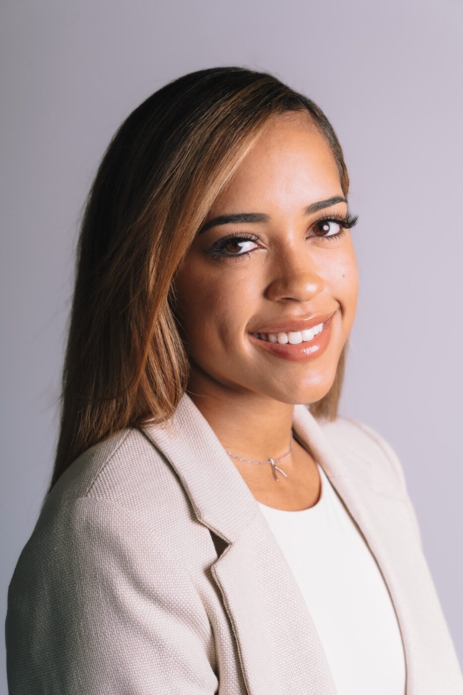 Professional studio headshot of a woman